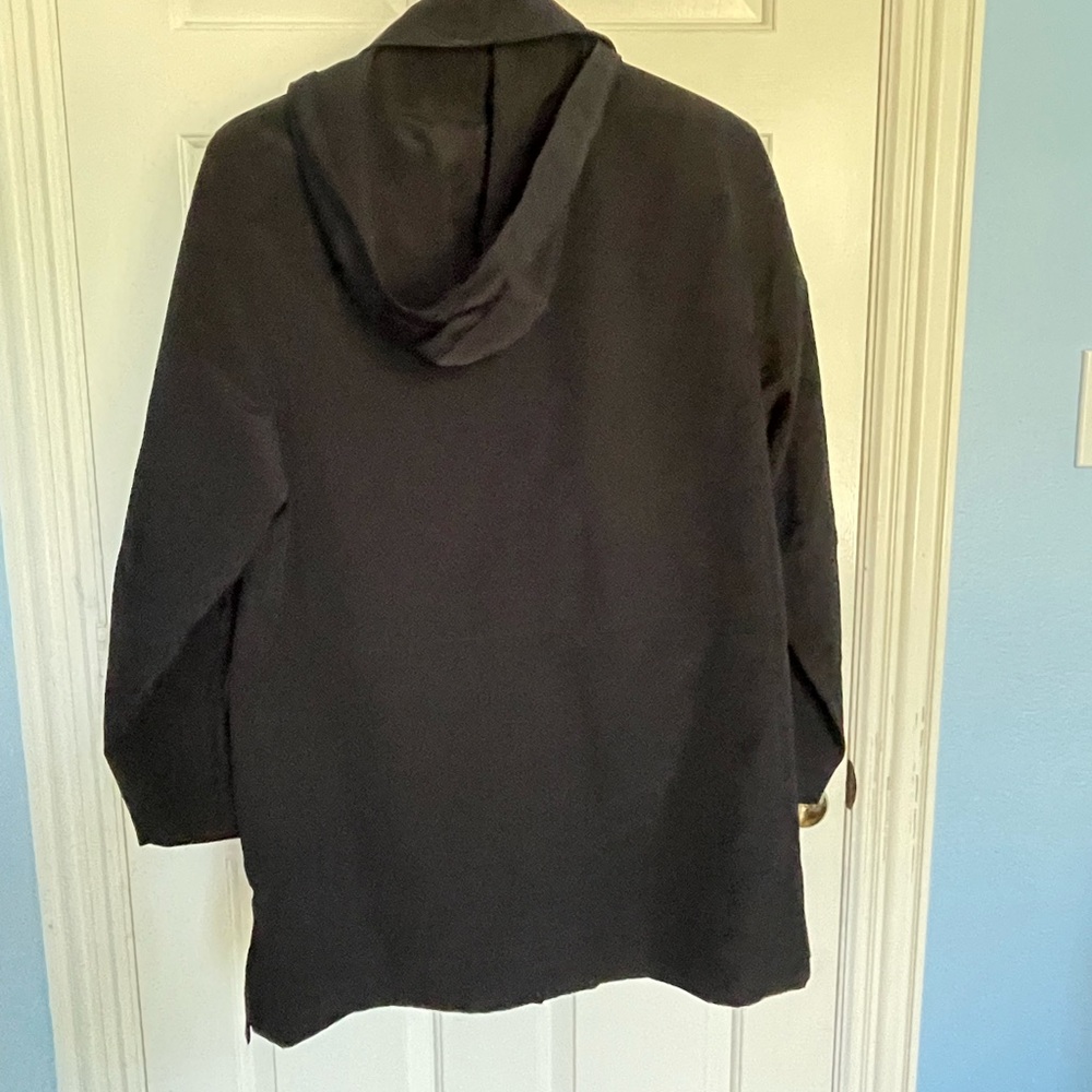 Black rain resistant jacket